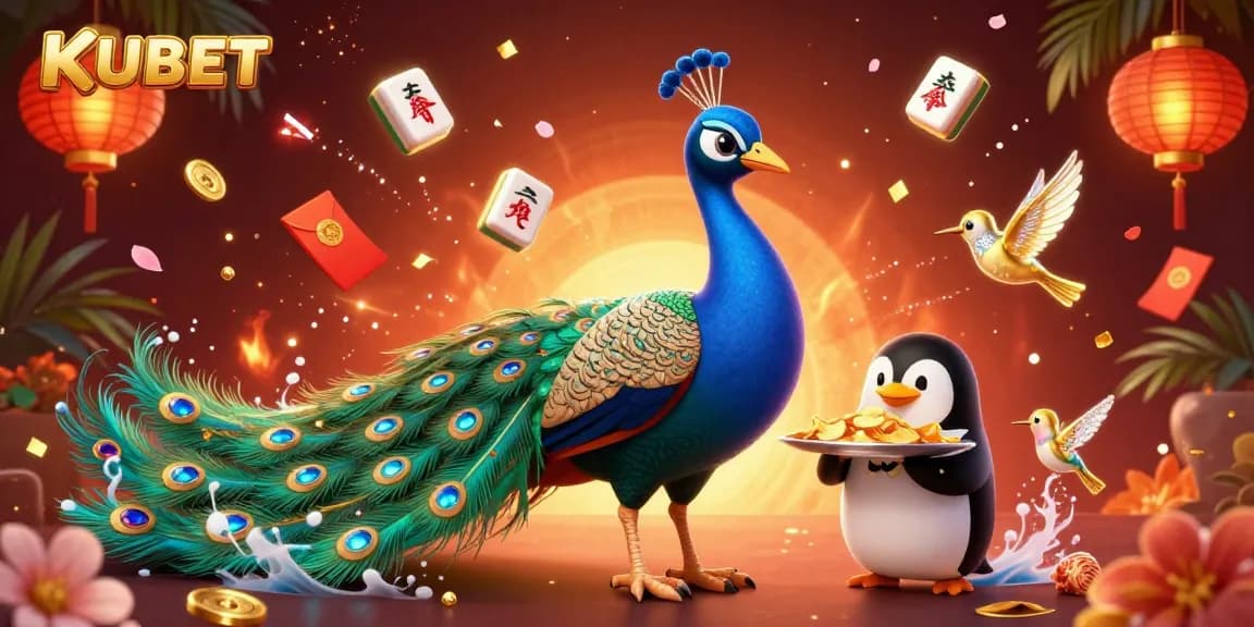 Experience thrilling games at KUBET with a vibrant casino illustration showing exotic characters and dynamic elements.