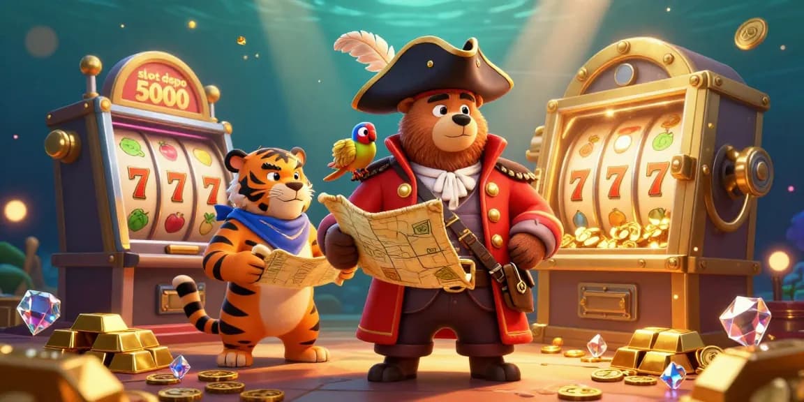 Engage in thrilling action with slot depo 5000 and witness jackpot excitement featuring vibrant pirate characters and treasure.