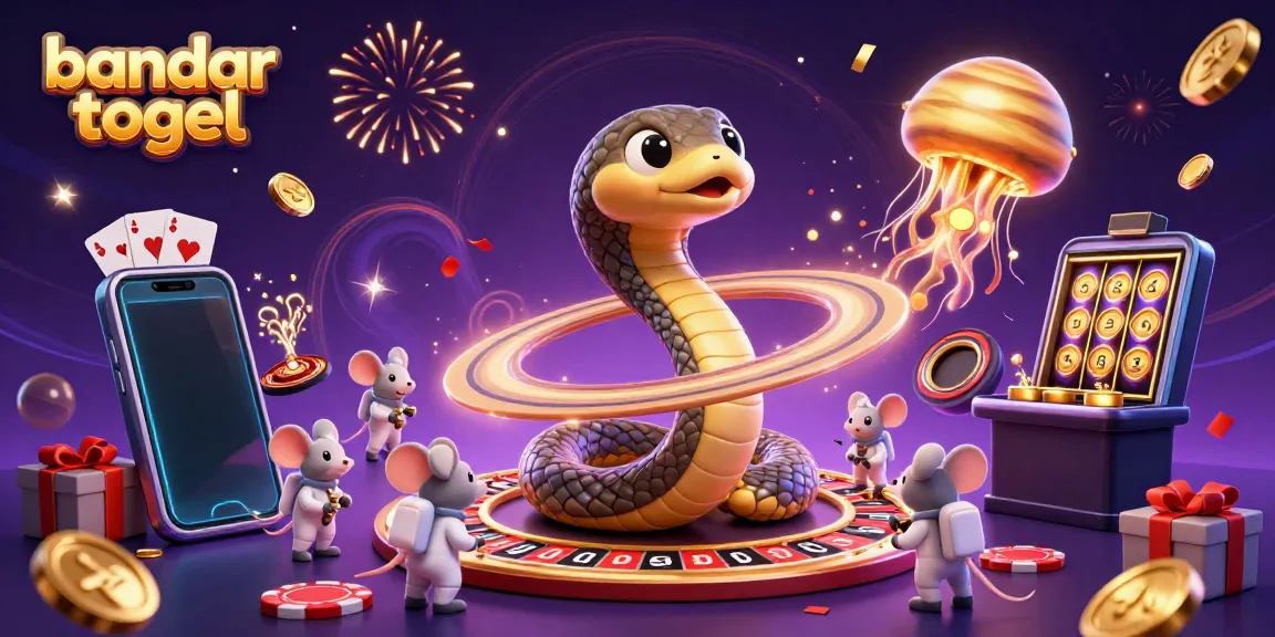 Bandar togel menjadi tema utama dalam ilustrasi 3D yang menampilkan ular Saturnus dan tikus astronot.