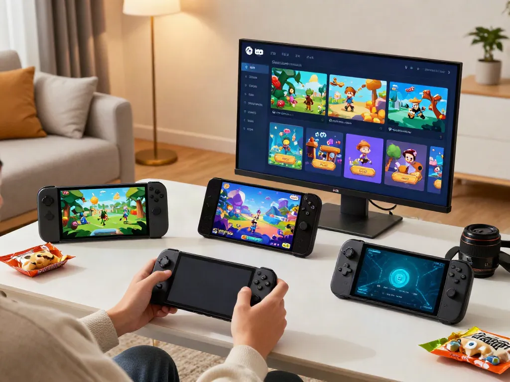 Engaged player enjoying Yono Games on a smartphone in a cozy living space.