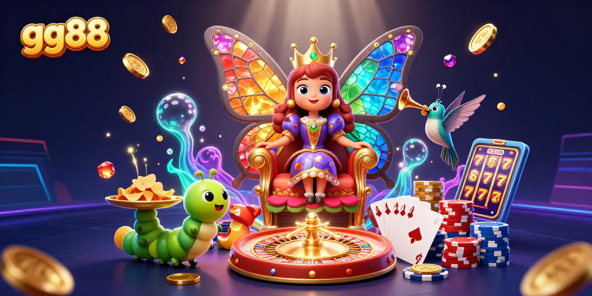 Experience thrilling gaming at gg88 with vibrant casino elements and enchanting characters.