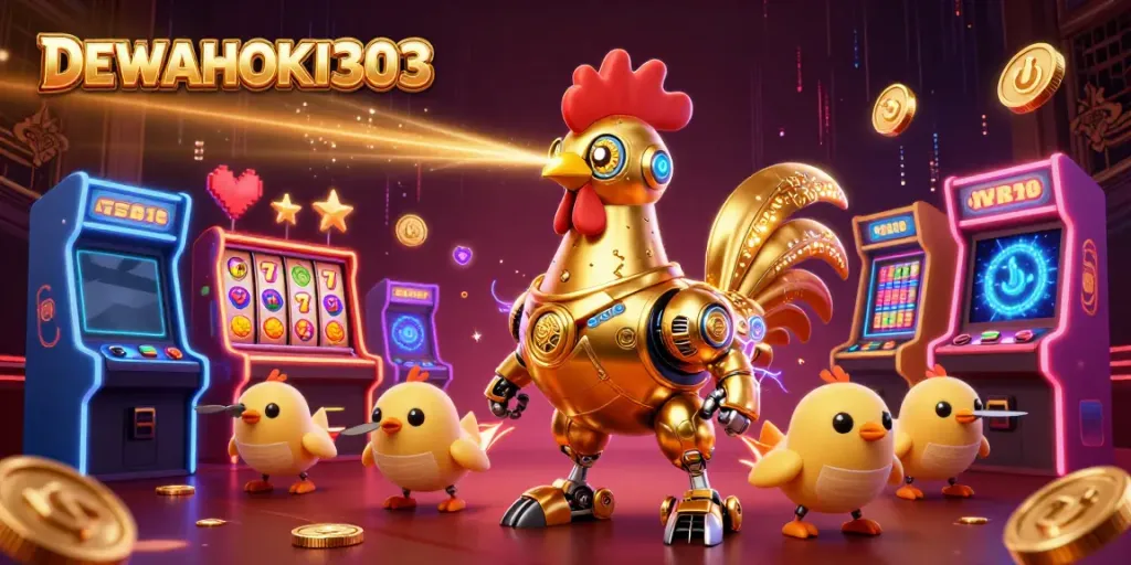 DEWAHOKI303 menguji keberuntungan dengan mesin slot dan simbol keberuntungan berkilau.