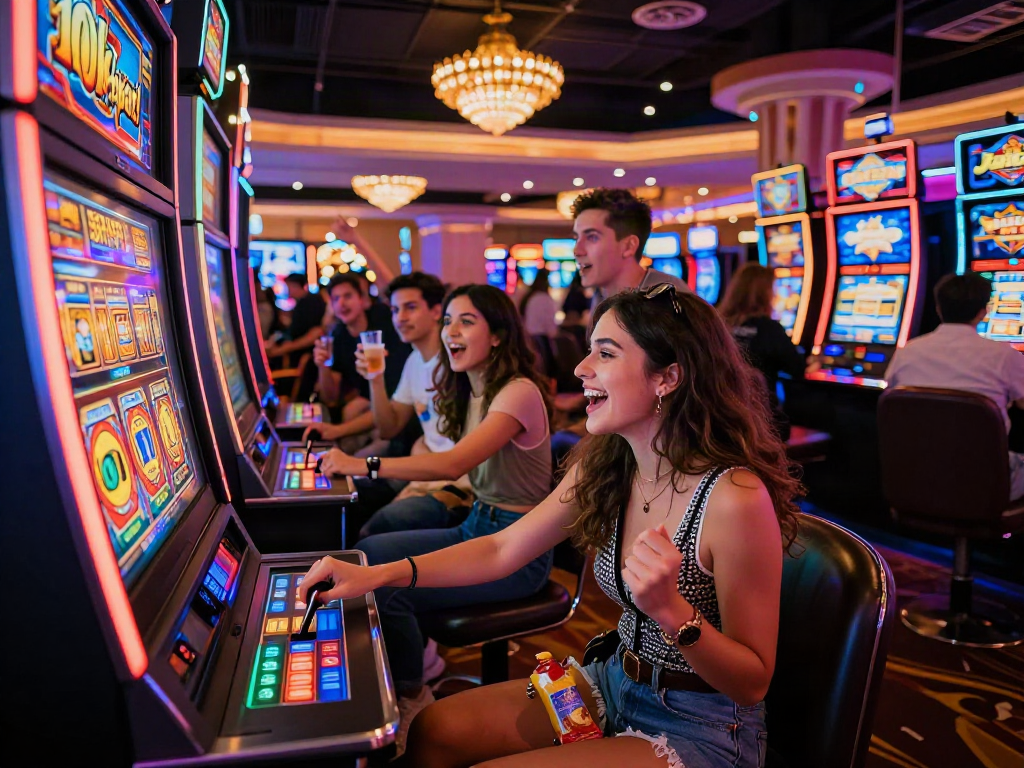 Exciting slot 10k jackpot gaming experience in a vibrant casino setting.