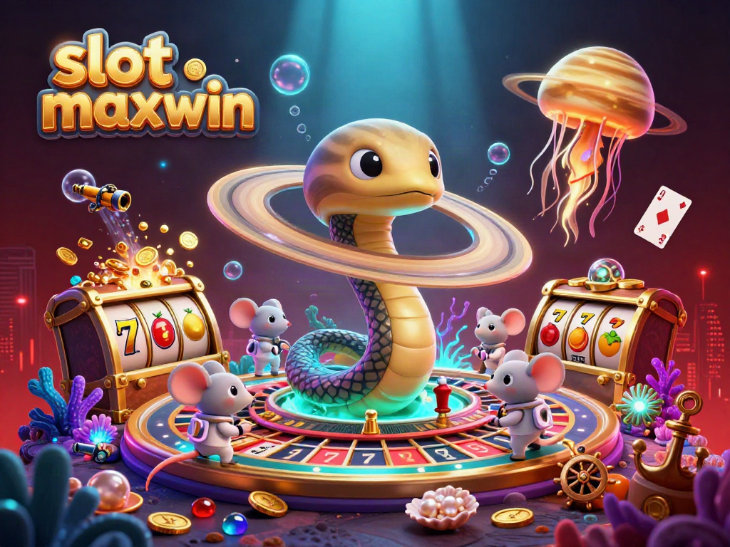 Gambaran visual slot maxwin saat pemain bertaruh pada kolam gelang Saturnus dalam suasana mencekam