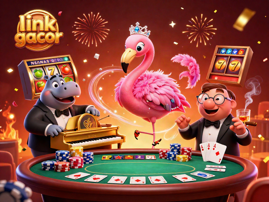 Engage with exciting promotions at link slot gacor featuring vibrant 3D casino characters and slot game elements.