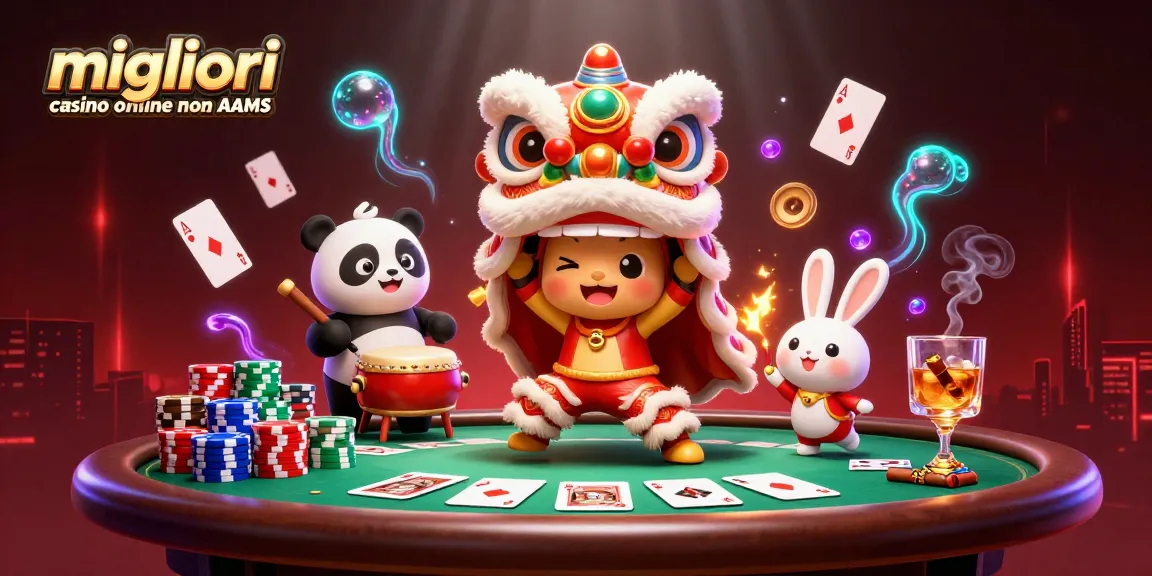 Scopri la migliore esperienza nei migliori casino online non AAMS in una scena di casino vivace e festosa.