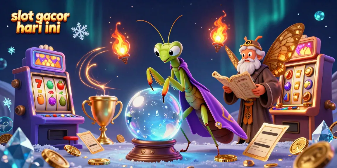 Gambarkan slot gacor hari ini dengan karakter menarik dan elemen kasino yang kaya detail.