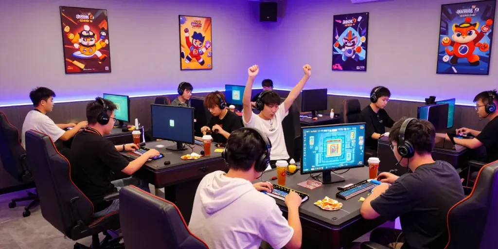 Pengalaman bermain Mahjong Ways 2 di ruang permainan modern dengan pemain yang antusias