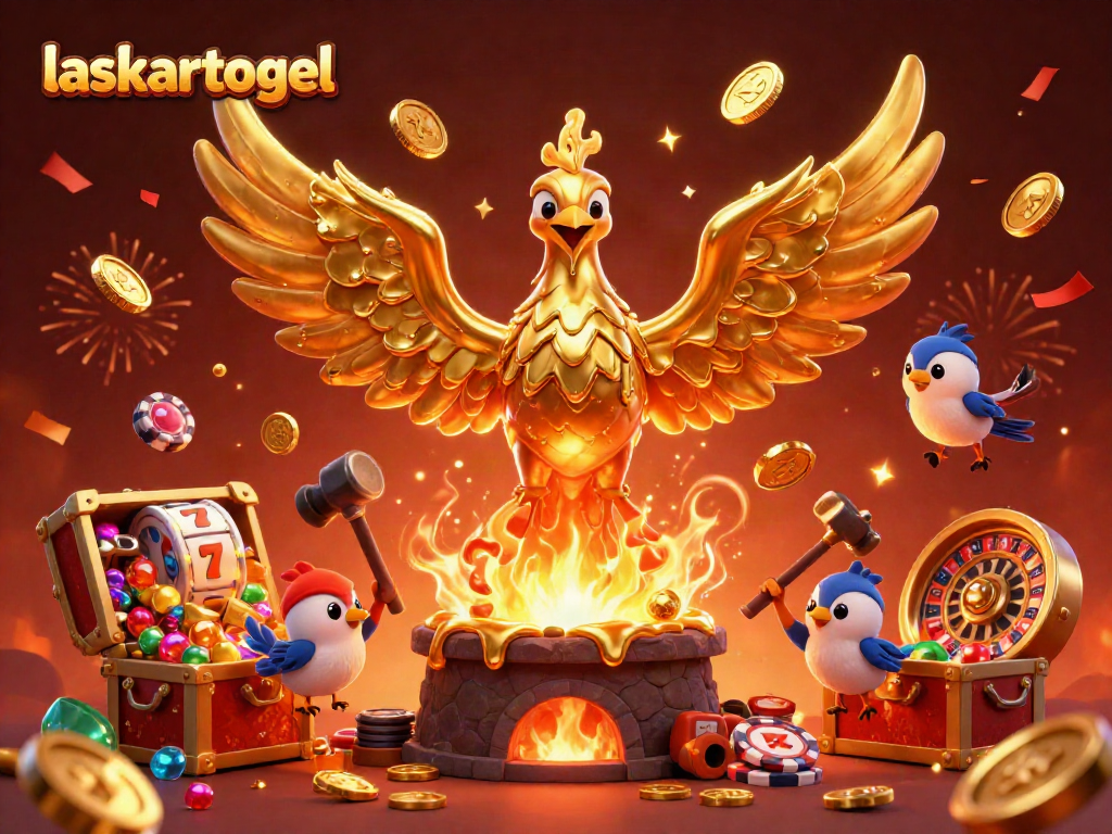 Engage in thrilling games with laskartogel, featuring a molten phoenix and dynamic casino elements.