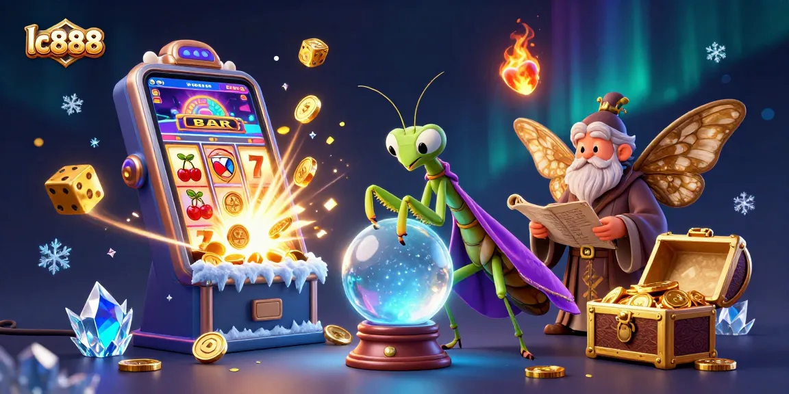 Experience exciting wins with lc888 at this vibrant casino-themed illustration filled with engaging characters.