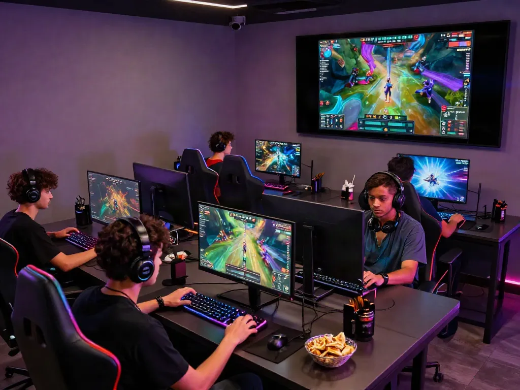 Engaging gaming environment featuring Bro138 gamers immersed in high-performance online play.