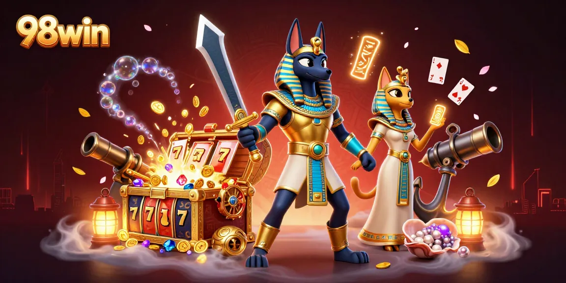 Engage in thrilling gaming experiences with 98win's vibrant casino universe and ancient Egyptian warriors.