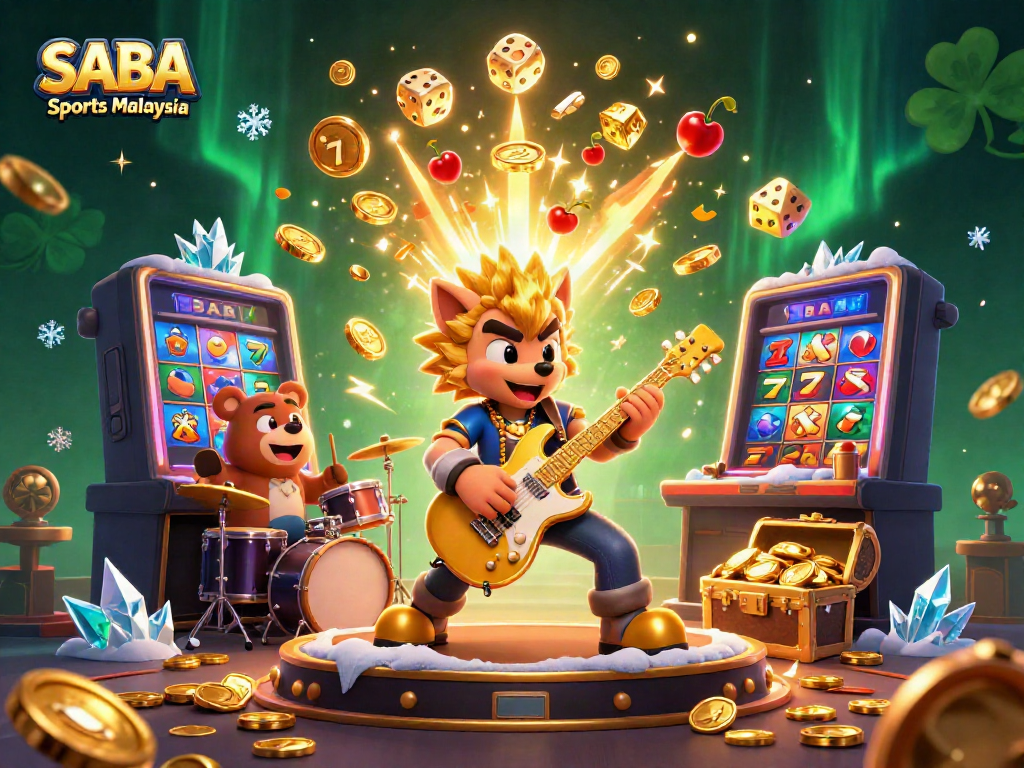 SABA Sports Malaysia promotional illustration showcasing sports betting elements with vibrant characters