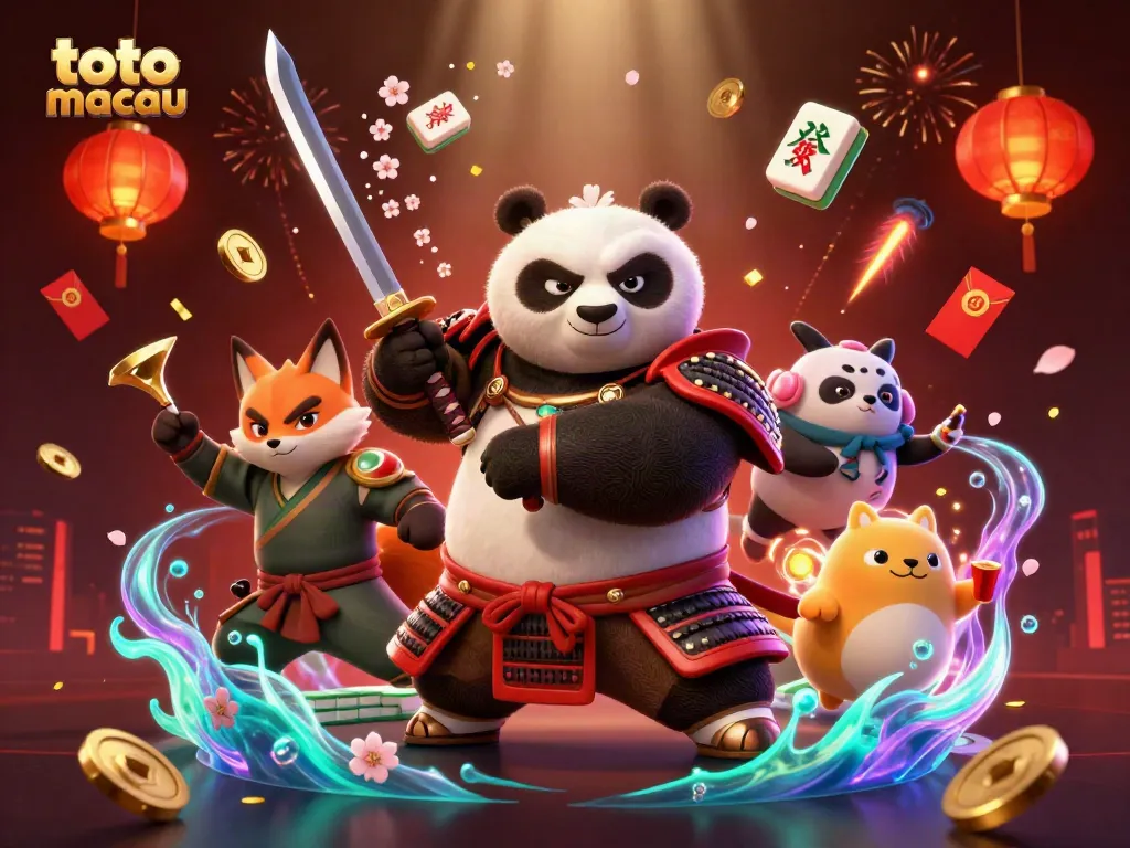 Hasil pengeluaran toto macau menampilkan kartu dan simbol keberuntungan dalam gaya 3D yang menarik.