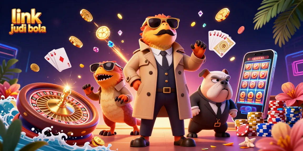Join the fun at link judi bola with thrilling raptors in a trench coat at the casino!