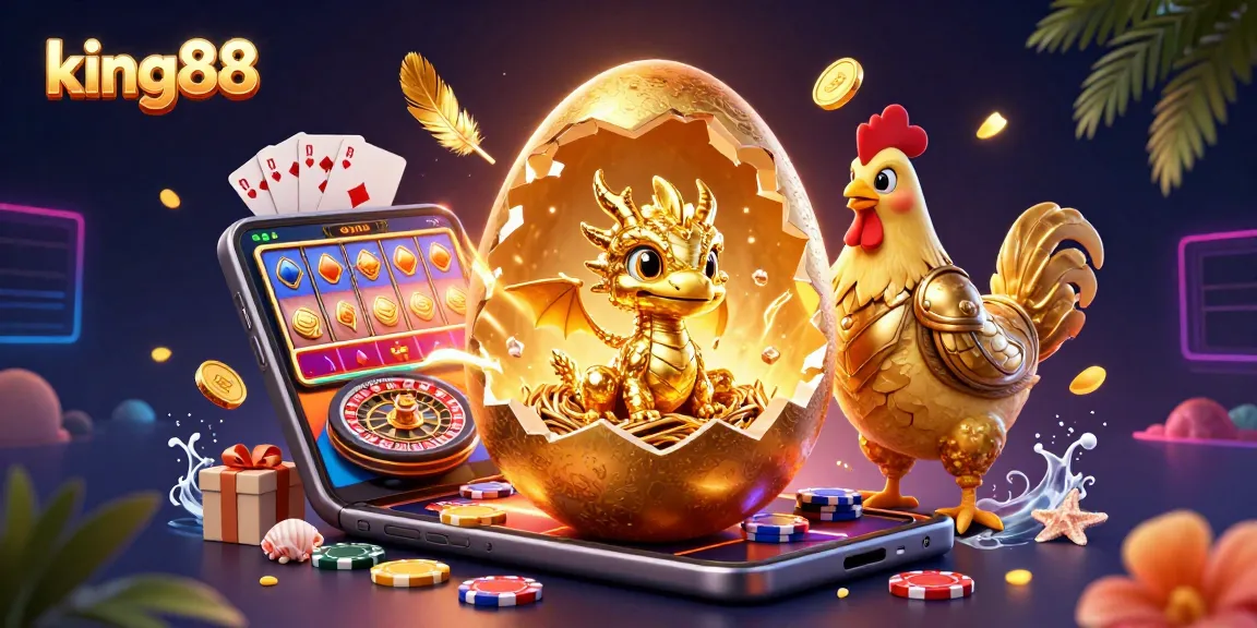 Engage in king88 thrilling gameplay featuring a golden dragon and casino elements, showcasing vibrant slot action.