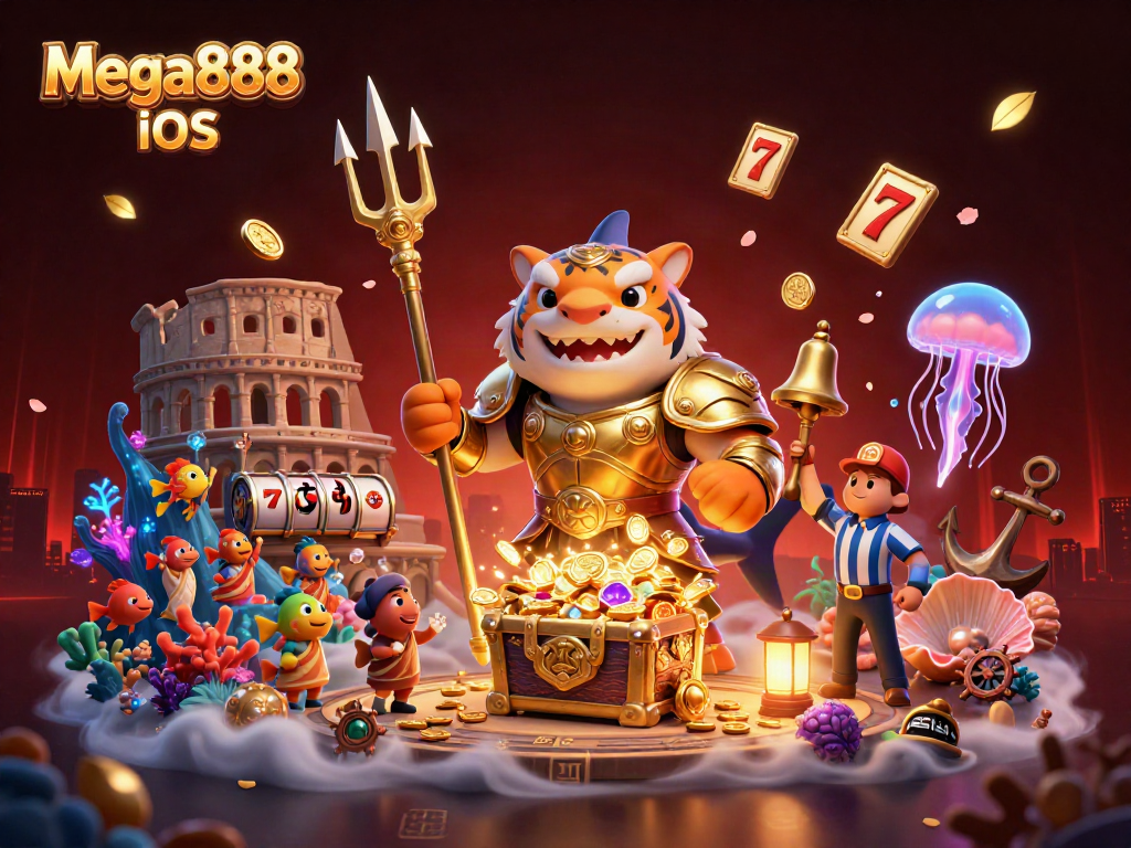 Experience Mega888 iOS in vibrant, dynamic action as a tiger shark battles with excitement underwater.