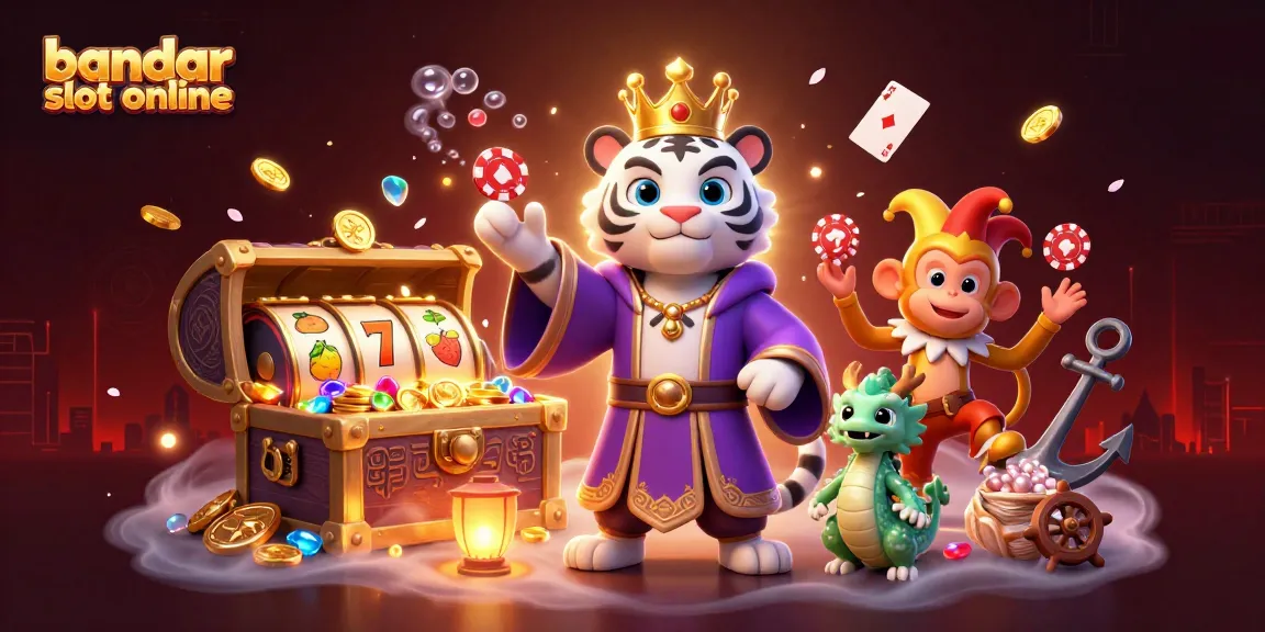 Memainkan judi di bandar slot online dengan simbol buah dan jackpot berwarna-warni.