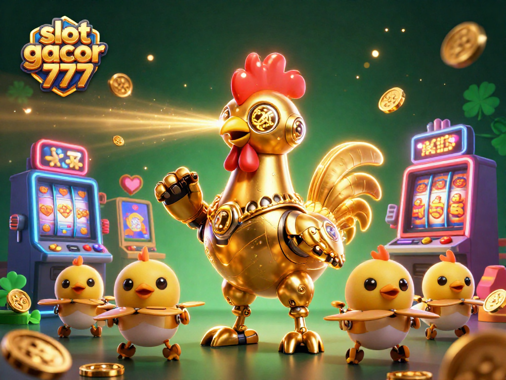Engage with slot gacor 777 in a vibrant casino scene featuring colorful slot machines and dynamic characters.