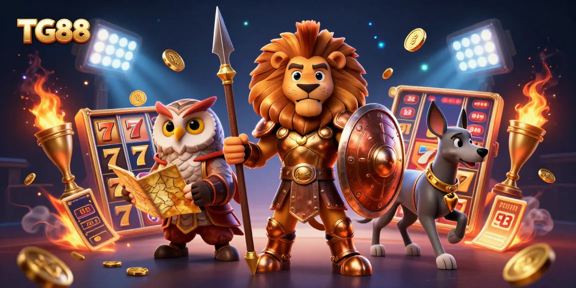 Bet on TG88 slots and jackpots with a Spartan lion guarding your winning chance.