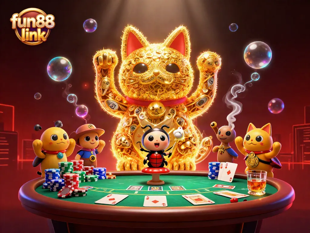 Engage with the fun88 link and experience vibrant casino action in this lively illustration