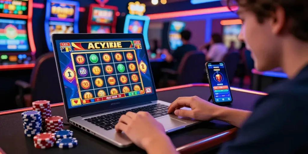 Pemain diana4d terlibat dalam permainan lotere digital yang penuh warna.