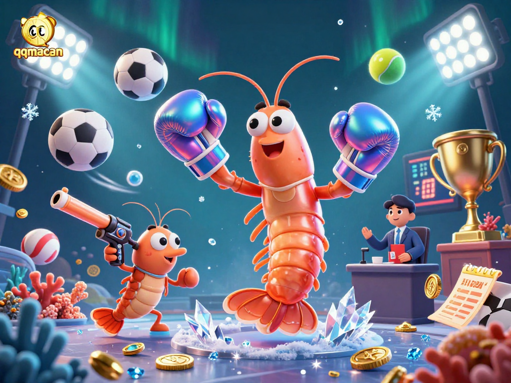 Engage with qqmacan's dynamic sports betting scene featuring vibrant sea creatures in action.