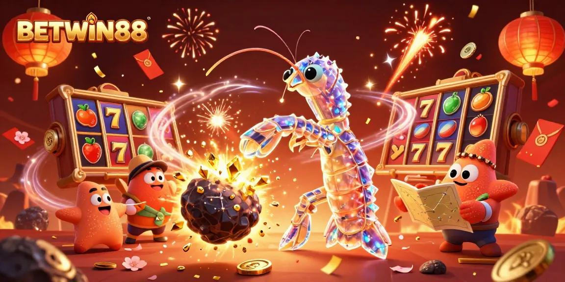 Experience the excitement of BETWIN88 with dynamic gameplay in a vibrant 3D casino illustration.