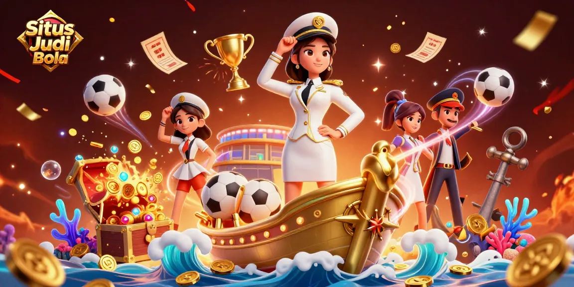 Situs Judi Bola offers an exciting experience with sports betting elements in a vibrant 3D scene.