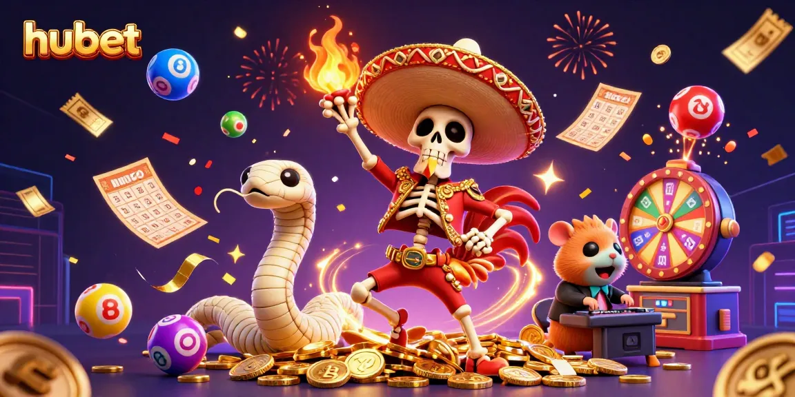 hubet rewards players with exciting casino experiences featuring vibrant themed characters celebrating amidst a dazzling backdrop