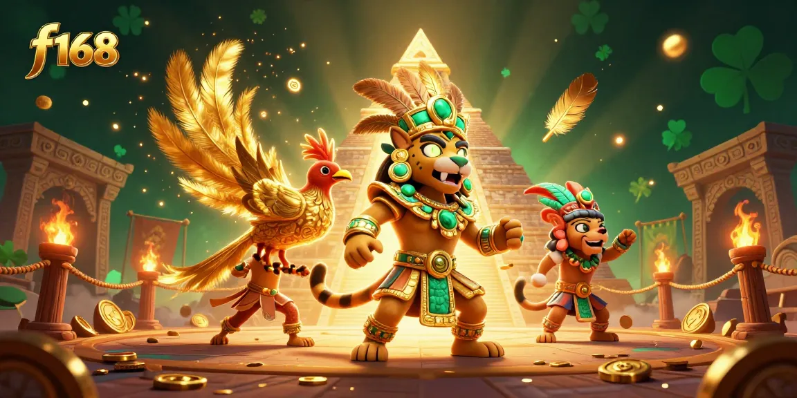 Engage with f 168 in a vibrant 3D atmosphere filled with golden feathers and dynamic betting elements.